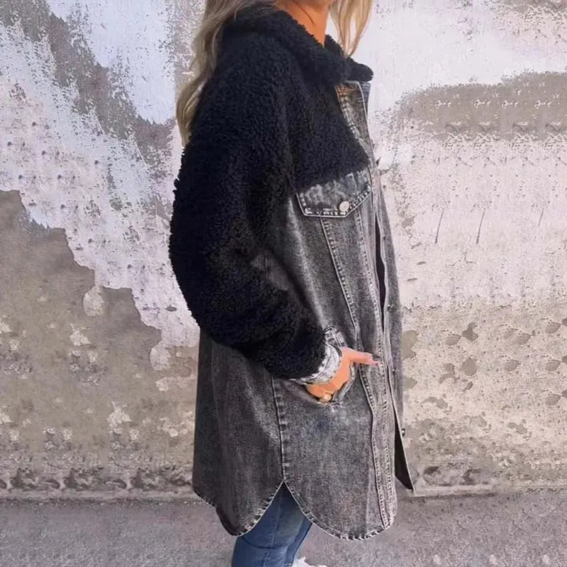 Charlotte - Denim Sherpa Jacket